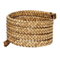 Xsotica English Tan Flat Braided Bracelet Leather Cord 10 mm 1 Meter