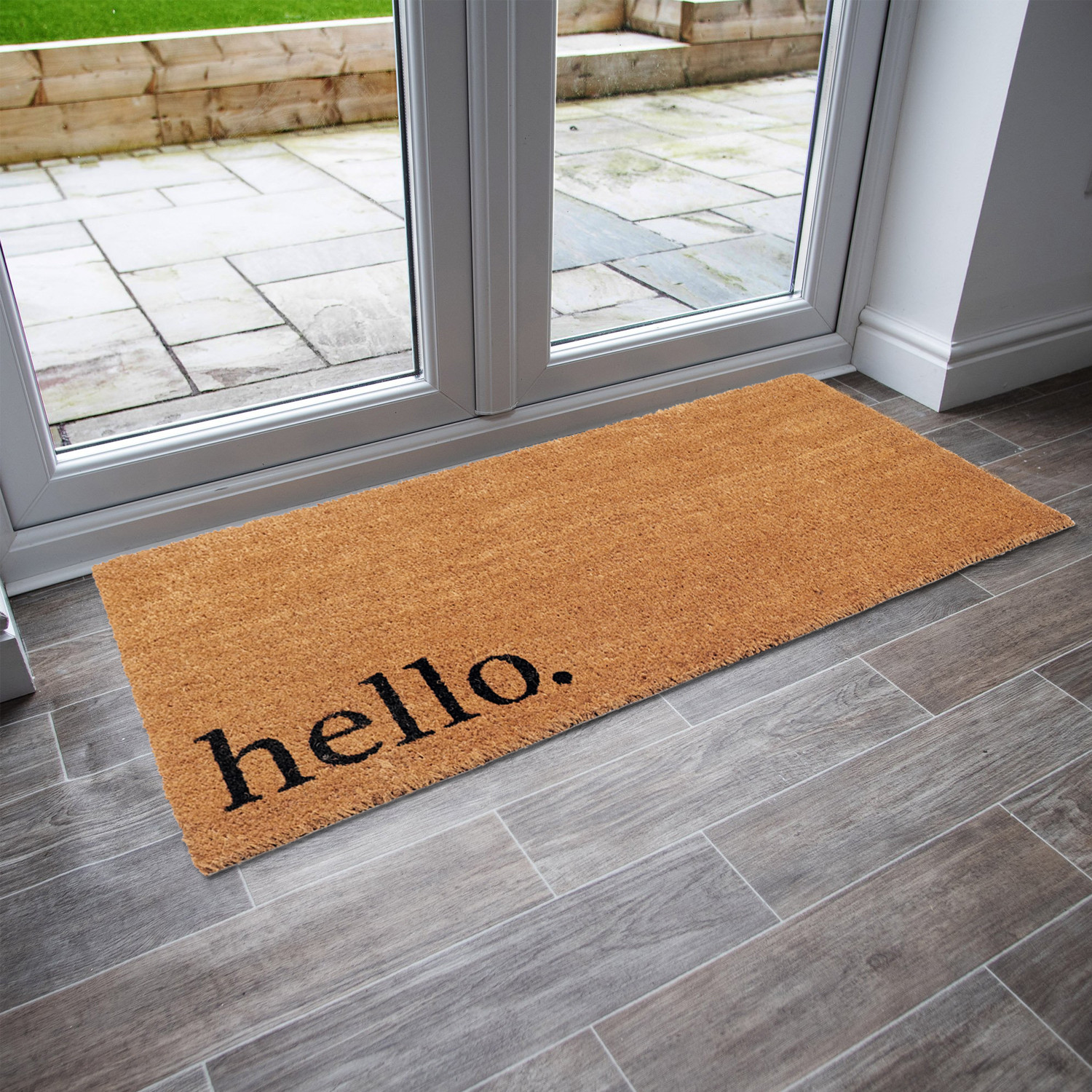 Extra Long Coir Door Mat Double Border 15mm 55 x 150cm Doormat