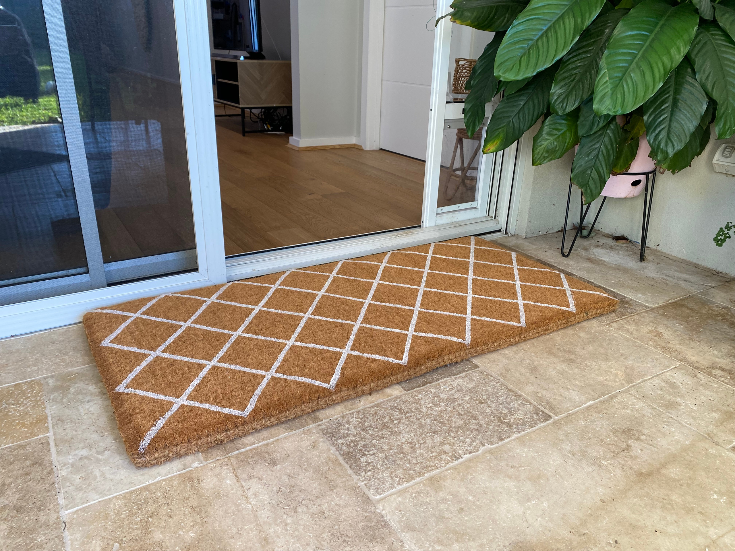 Extra Long Coir Door Mat Double Border 15mm 55 x 150cm Doormat