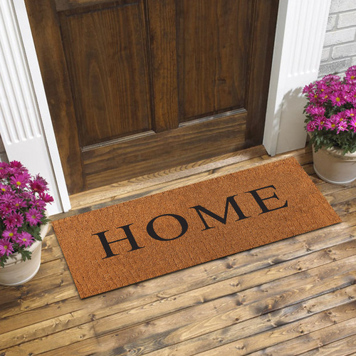 Premium Natural Coir 40mm Doormat with Black Home 55x 120cm