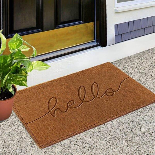 Premium- Natural-Coir-40mm- Doormat-with-hello-Impression-55x 85cm