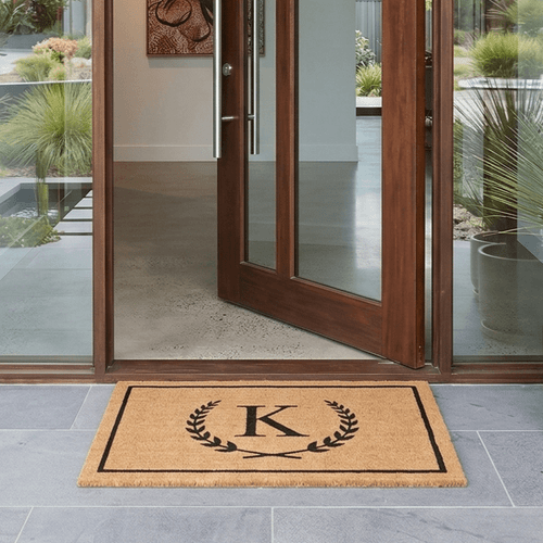 K Initial Door Mat 60 x 90cm at front door to home