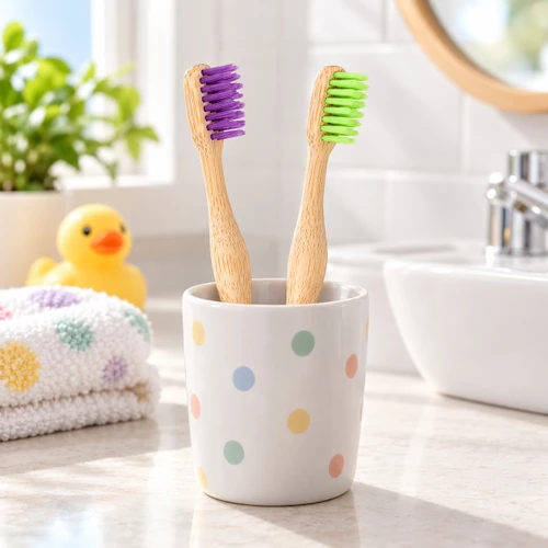 Kids Bamboo Toothbrush, 2 Pack (4 Total)