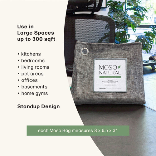 600 Gram Air Purifying Bag for Large Spaces. Covers 300sqft. Standup Design 600 Gram Air Purifying Bag for Large Spaces. Covers 300sqft. Standup Design