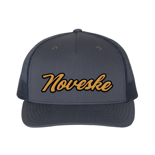 Navy Script Trucker Hat