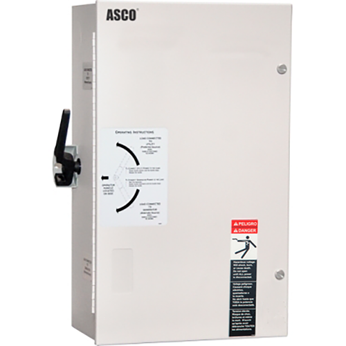 PHOTO ASCO 100 Amps 2 Poles NEMA3R Manual Transfer Switch MTS,  Series 185, 185A210000M 
PHOTO ASCO 100 Amps 2 Poles NEMA3R 240V Automatic Transfer Switch ATS, Series 185, 185A2100F4M 20off
