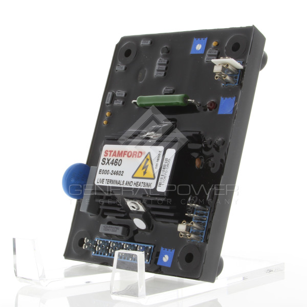 Close‑up of Stamford SX460 voltage regulator showing terminals