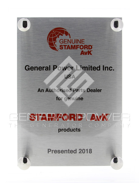 Stamford Authorized Parts Dealer plaque