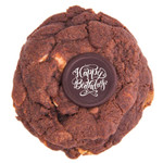 triple chocolate cookie with happy birthday message