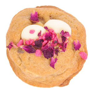White Chocolate Chunk Cookie with Rose Petals