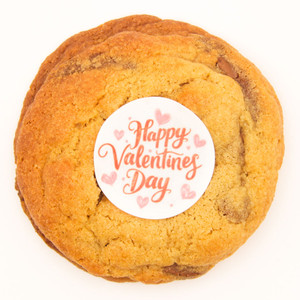 milk chocolate cookie with happy valentines day decoration