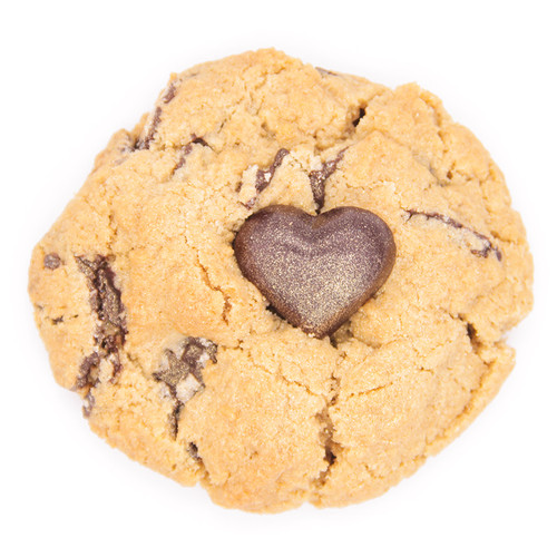 vegan gluten free chocolate cookie with chocolate heart