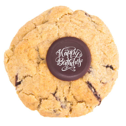 vegan gluten free cookie with happy birthday message