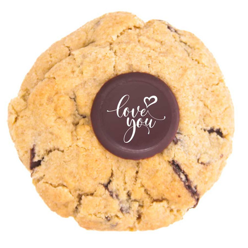 vegan gluten free cookie with Love You message