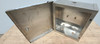 Multi-Purpose Industrial Lockable Cabinet 30 x 20 x 8 Stainless Steel Surface Mounted NO KO, Functional, but dented corner, Fixable CAB205