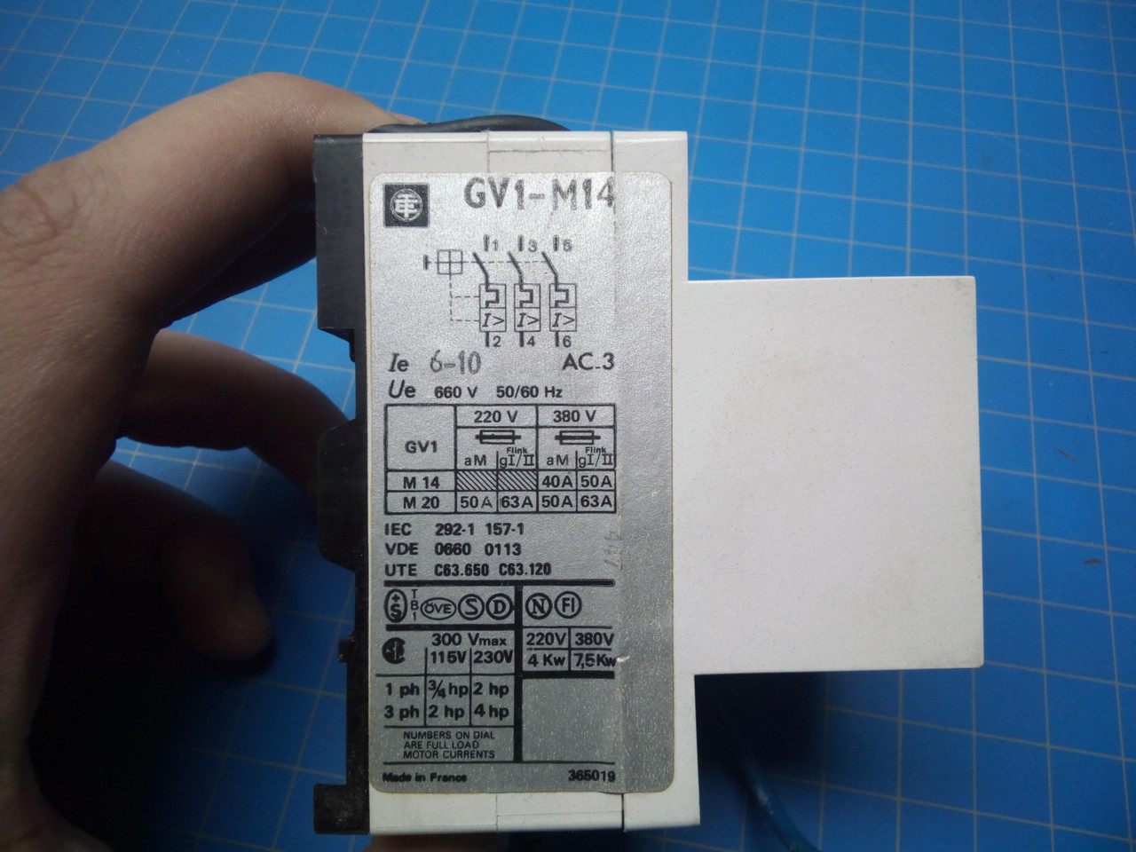 Télémécanique GV1-M14 Motor Starter 6-10 Amps - P02-000329