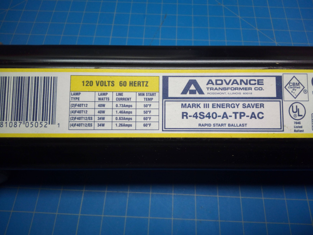 Advance Rapid Start Ballast R-4S40-A-TP-AC - P02-000463