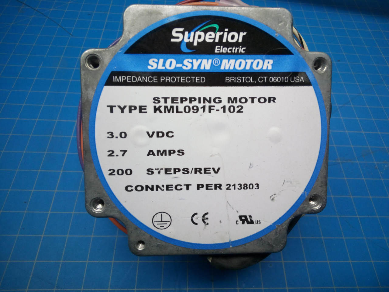 Superior Electric Stepping Motor 3.0 VDC 2.7 AMPS 200 STEPS P02-000864