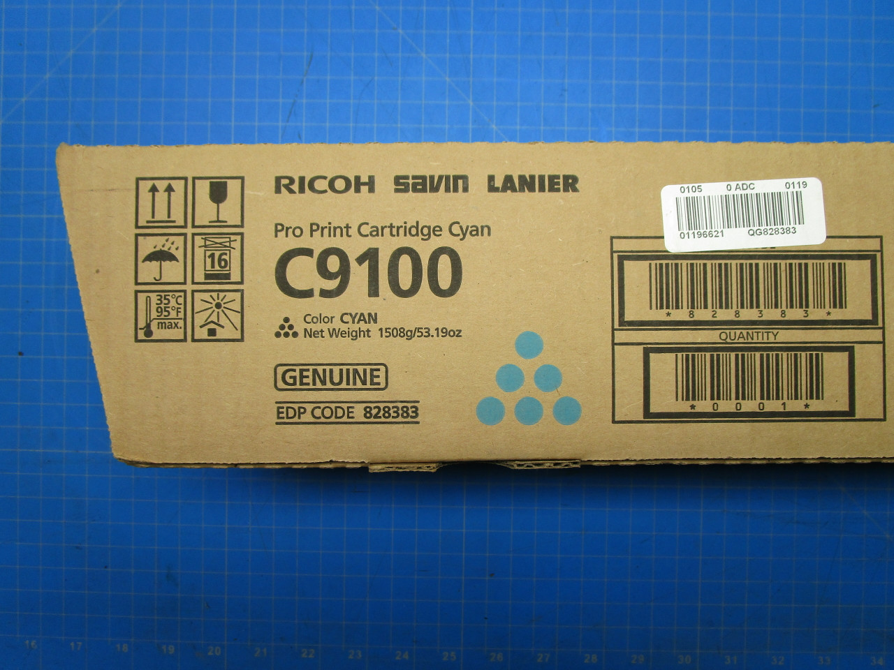 Ricoh Savin Lanier C9100 Cyan Pro Print Cartridge 828383 P02-000919