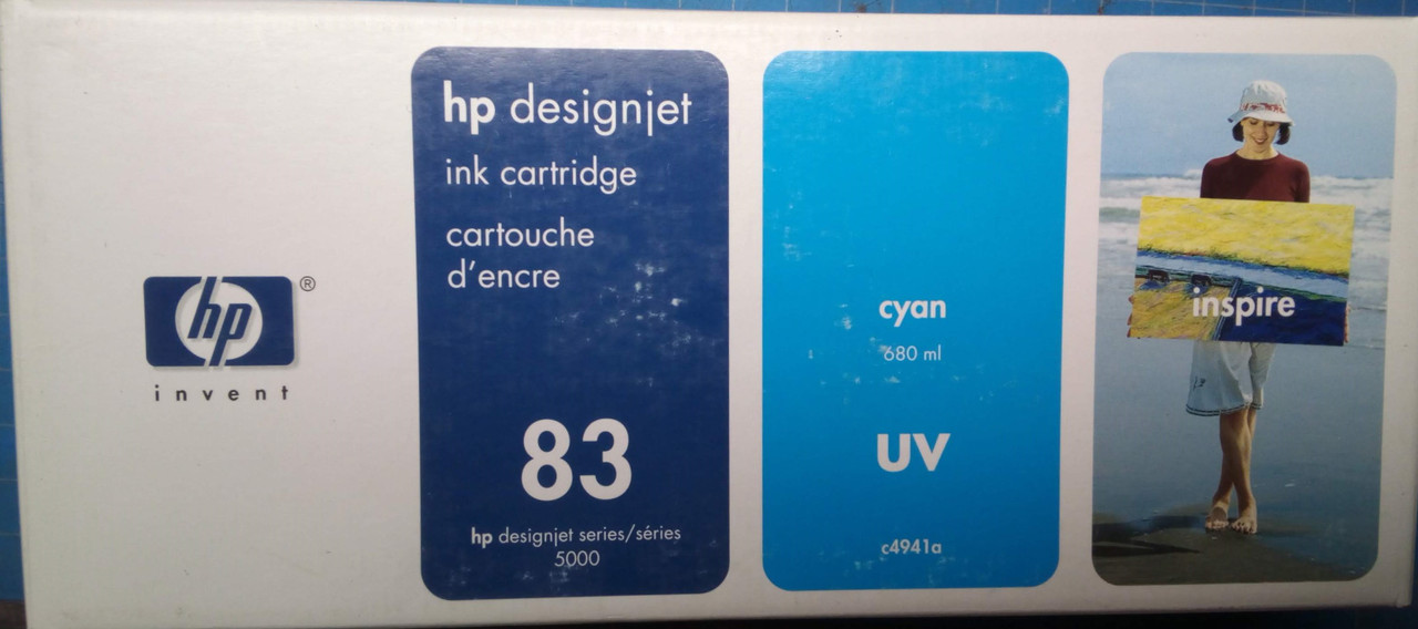 HP Designjet  Series 5000 Ink Cartridge 83 Cyan C4941a