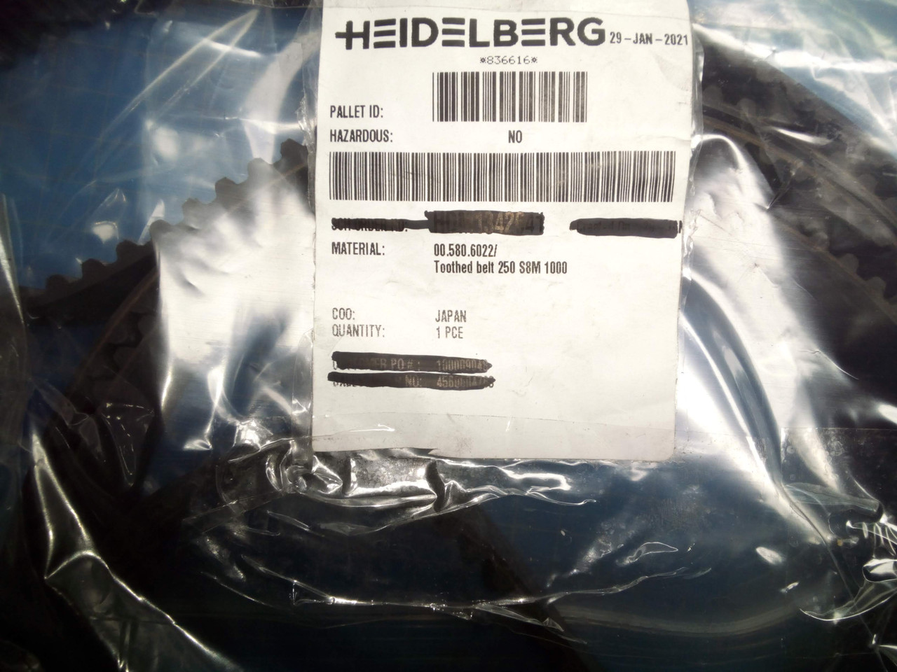 Heidelberg Toothed Belt 250S8M1000  00.580.6022