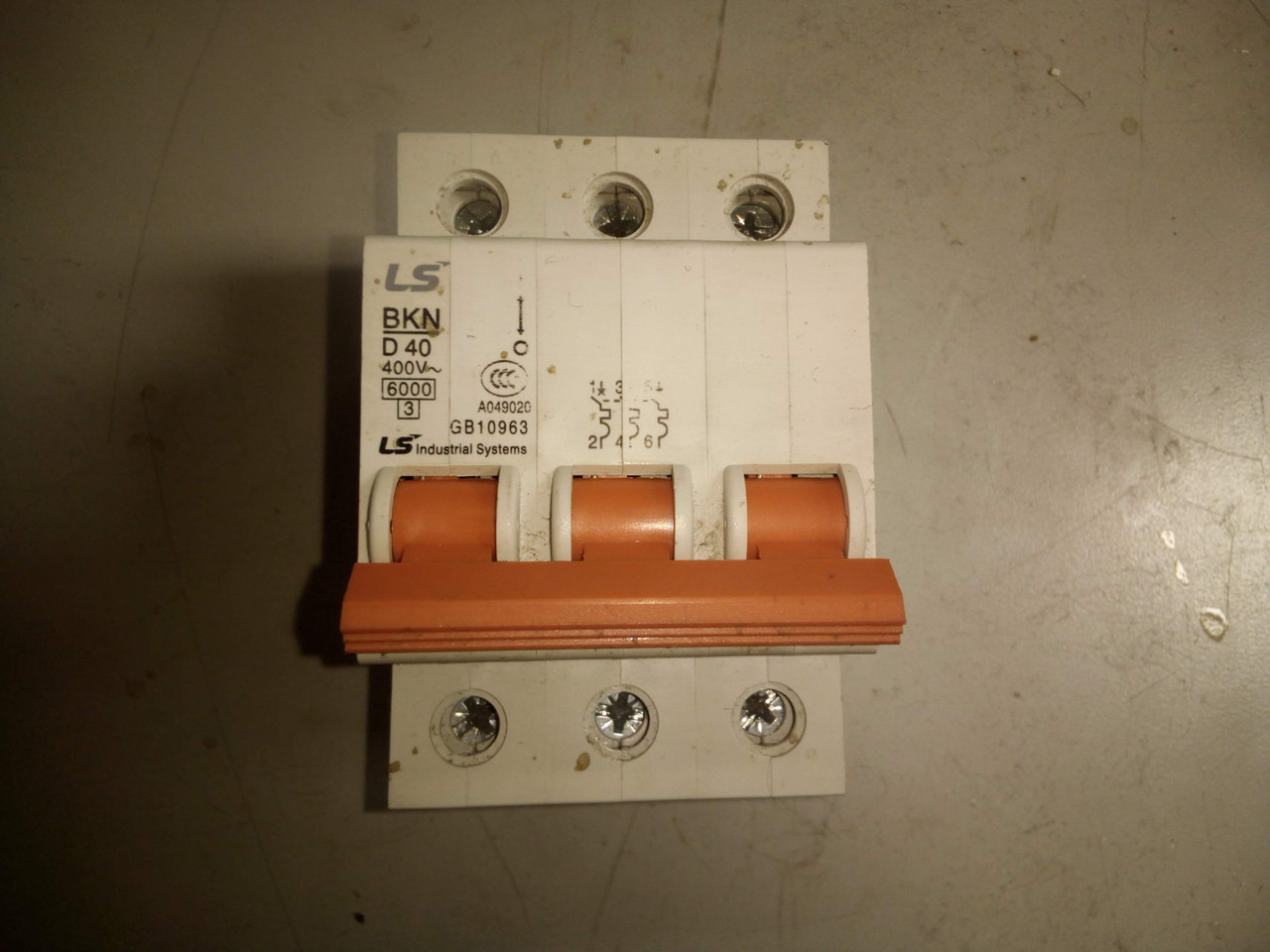 LS  3 Pole Type D 40A Miniature  Circuit Breaker (MCB) BKN-B 3P D40A
