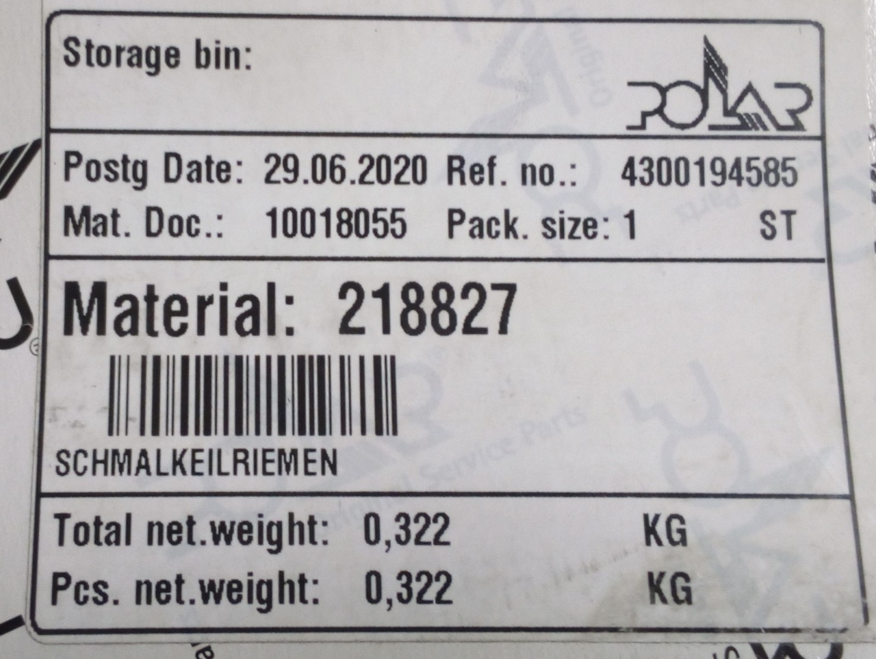 Kazuto85 　③ Polar V Belt ZA3 218827 19R5 V Belt For Polar 92 E Model Cutters