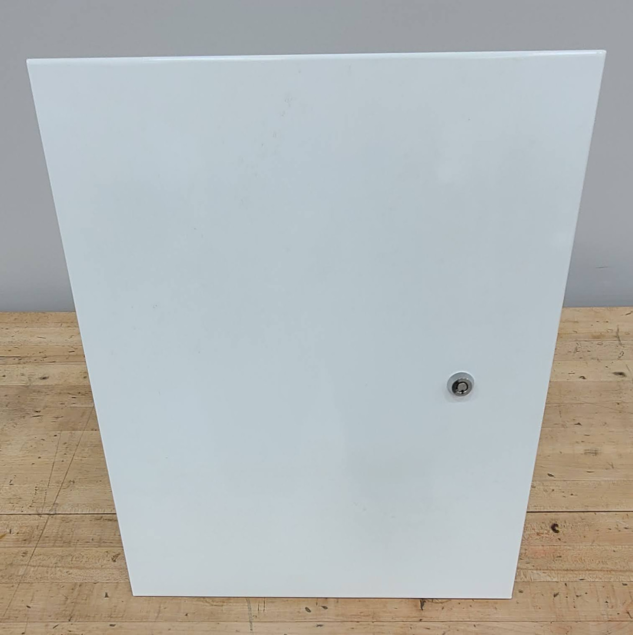Multi-Purpose Industrial Lockable Cabinet 20 x 16 x 8 White Steel Recessed Mounted Adjustable, (6) 1.25" Top and Bottom CAB58