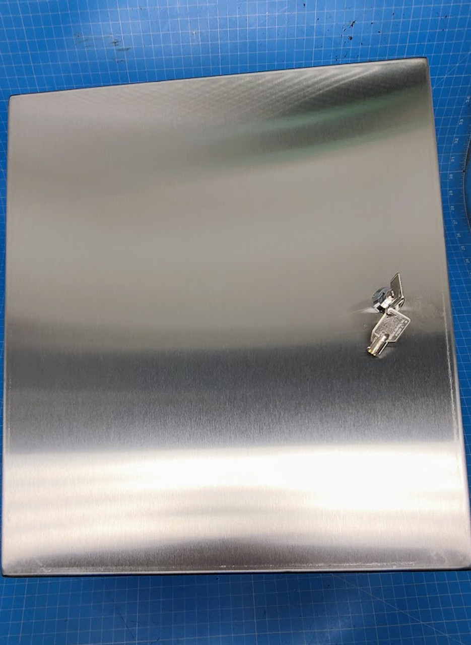 Multi-Purpose Industrial Lockable Cabinet 20 x 20 x 8 Stainless Steel Surface Mounted (6) 1.5" KO Bottom CAB170
