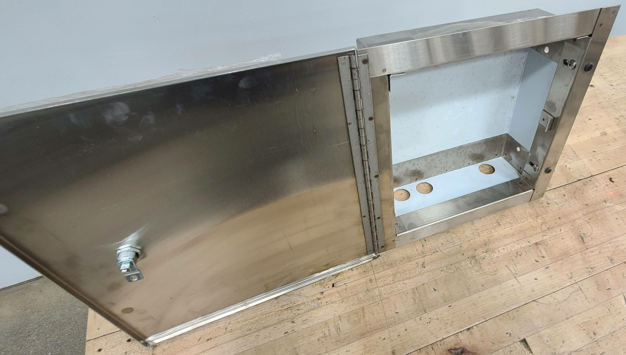 Multi-Purpose Industrial Lockable Cabinet 30 x 20 x 8 Stainless Steel Recessed Mounted NO KOs CAB222