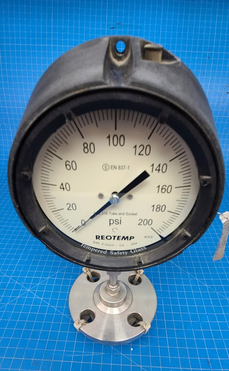 Reotemp 5 inch Gauge 200psi with Diaphragm