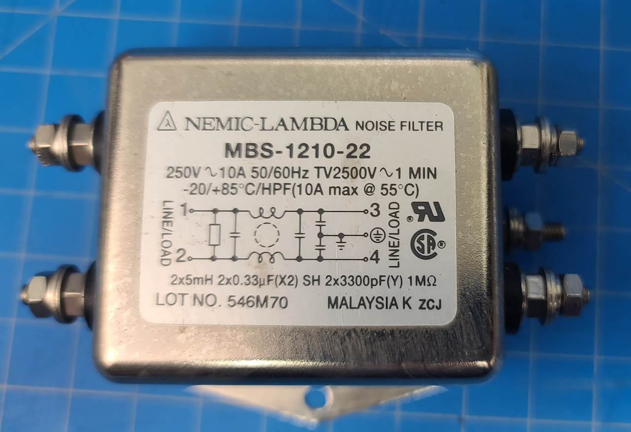 Nemic Lambda Noise Filter 250 VAC 10 Amp MBS121022