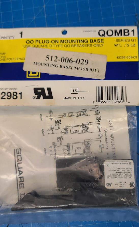 Square D QO Plug on Mounting Base QOMB1