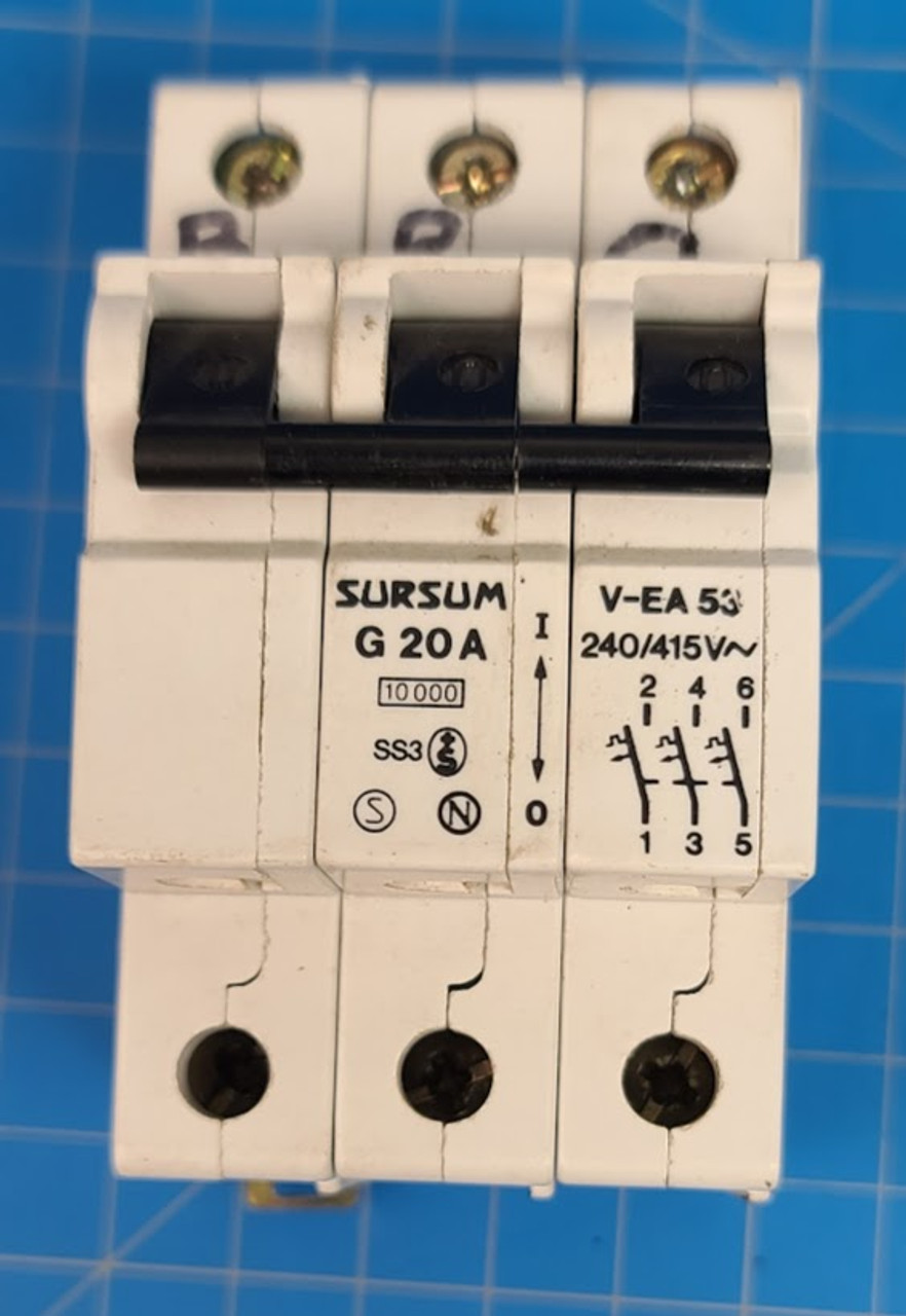 ABL Sursum 3 Pole 20A 240/415VAC Circuit Breaker V-EA53