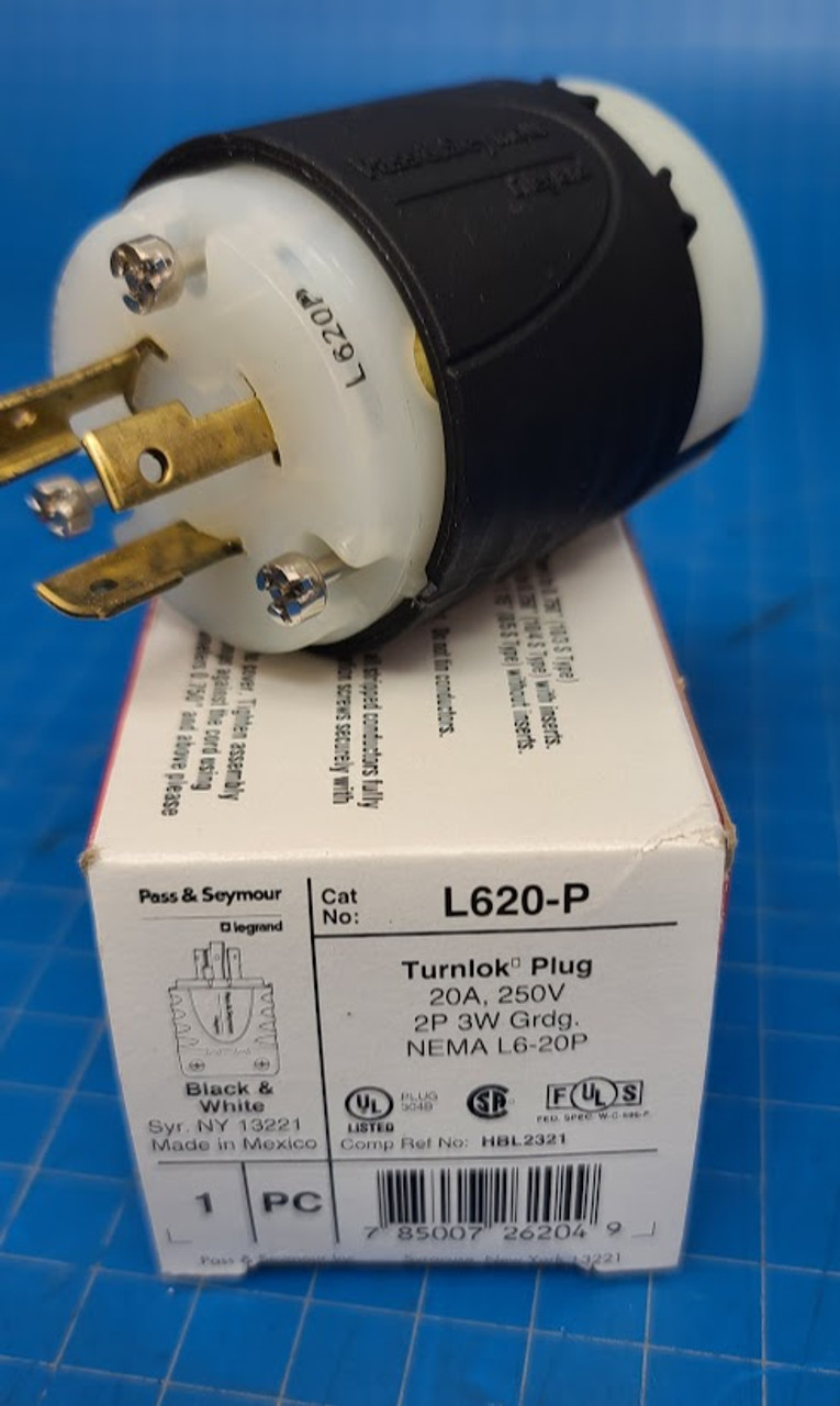 Legrand Pass and Seymour 20A 250V Turnlok Plug L620-P