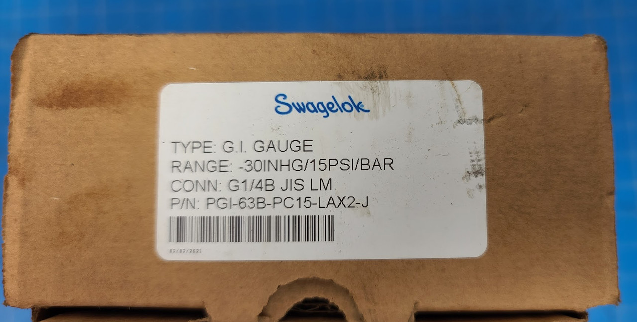 Swagelok -30InHg 15 PSI G.I. Gauge PGI-63B-PC15-LAX2-J
