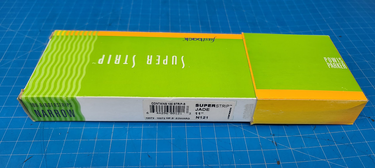 Powis Parker Fastback Super Strip 100ea Narrow 11" Binderstrips Jade N121