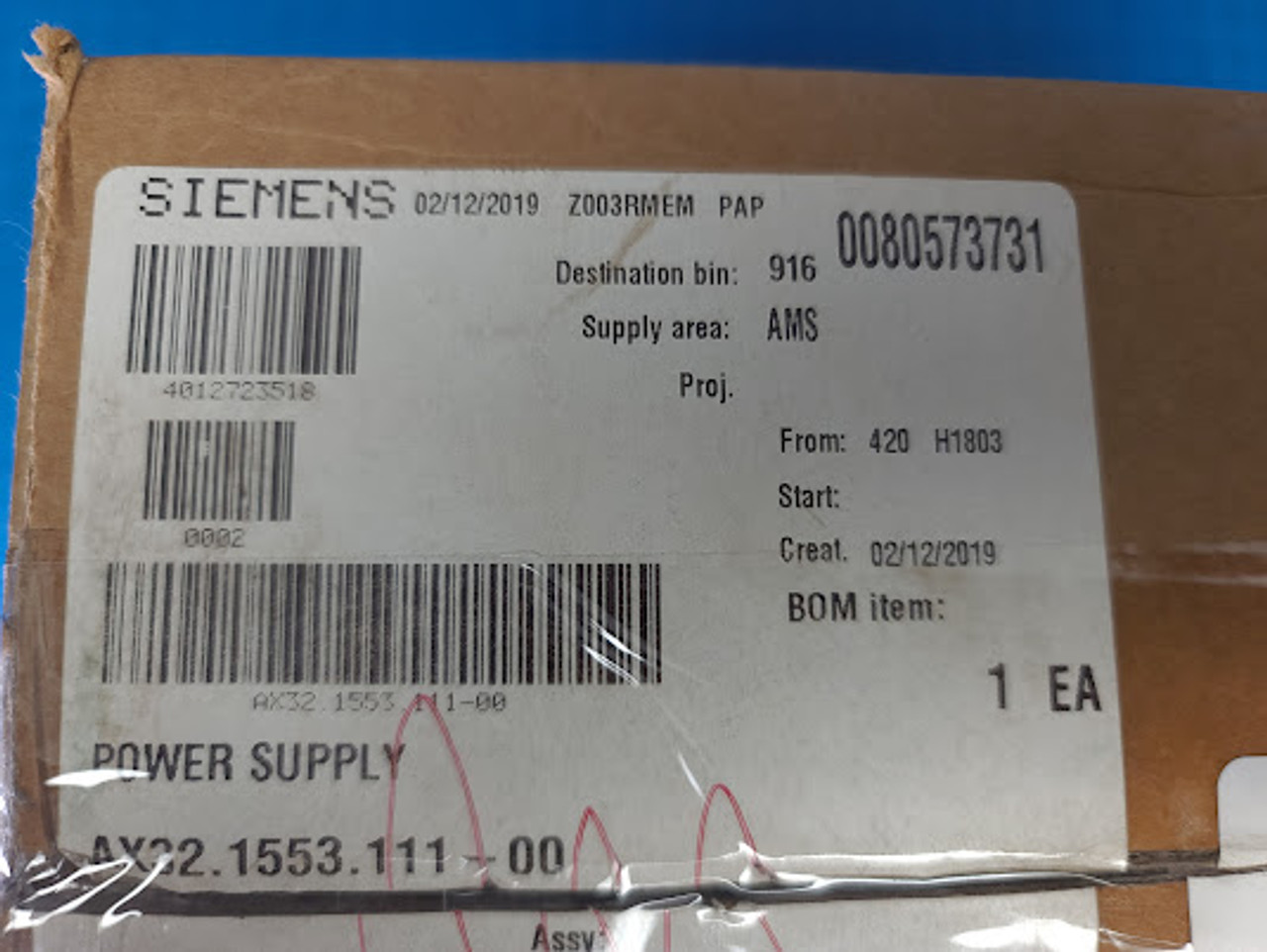 Nova Magnetics Siemens 24/42V 2.5/8A Power Supply 32.1553.111.00