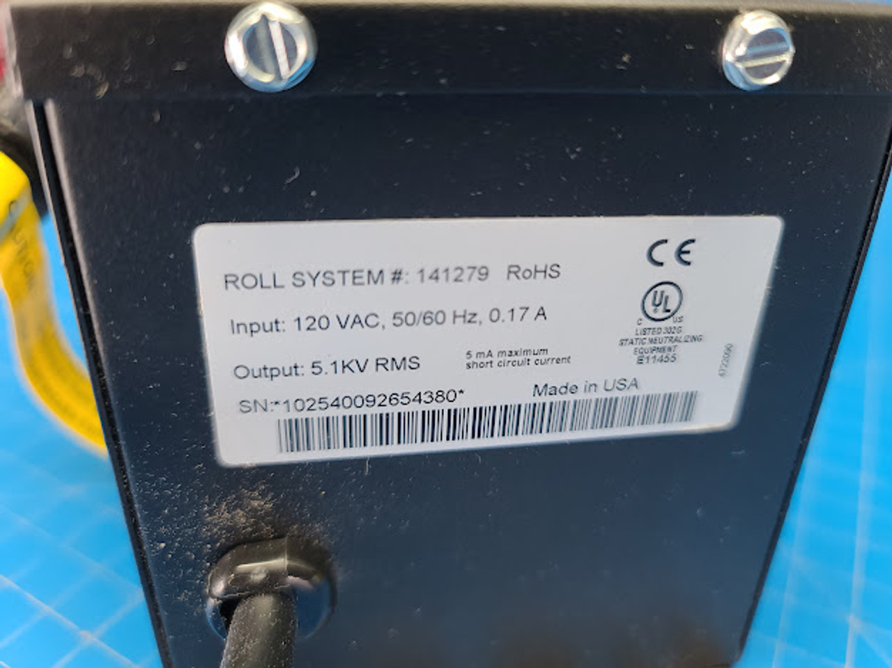 Roll System .17A 120VAC In 5.1kV RMS Out Transformer 141279