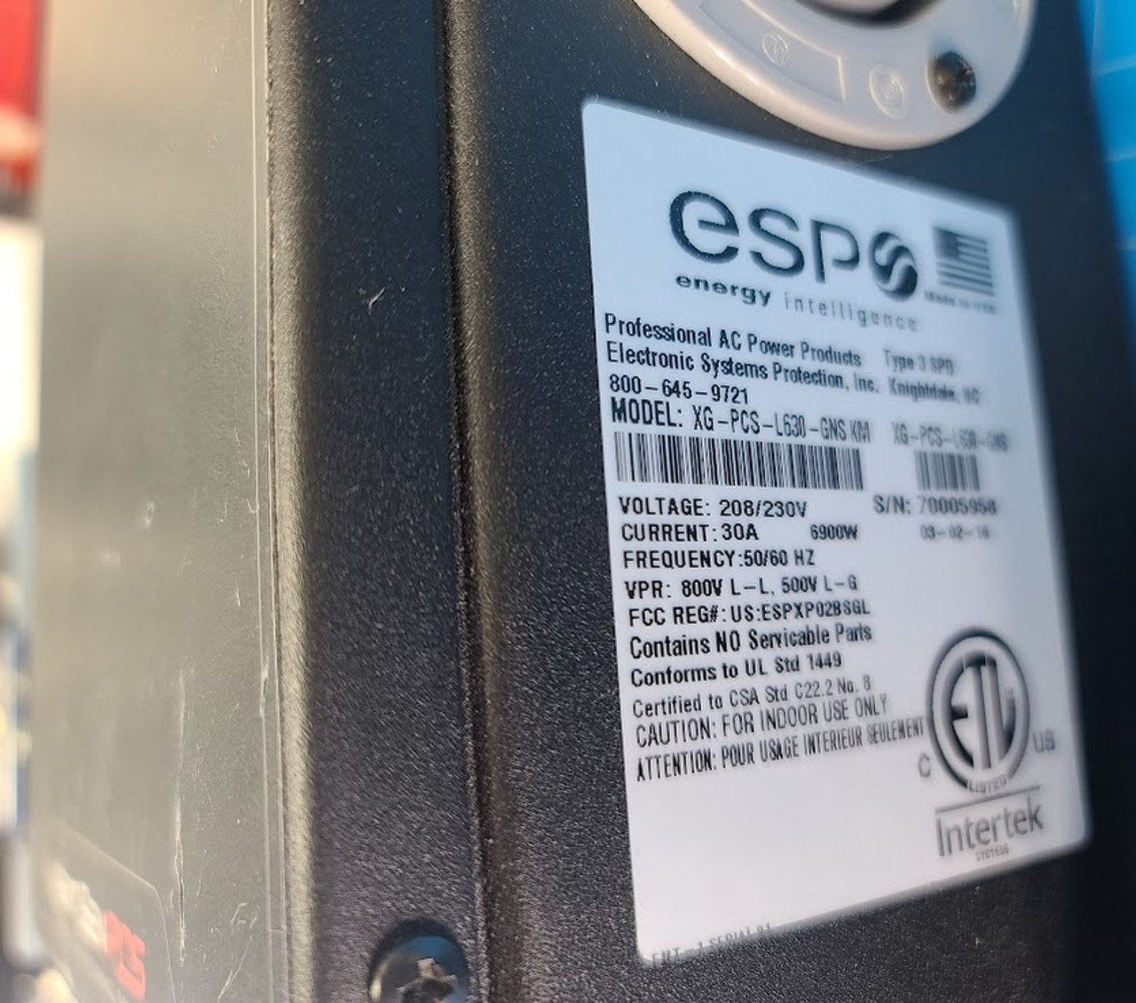 ESP Next Gen 208-230V 30A Surge Protector/Noise Filter/Power Monitor XG-PCS-L630-GNS KM