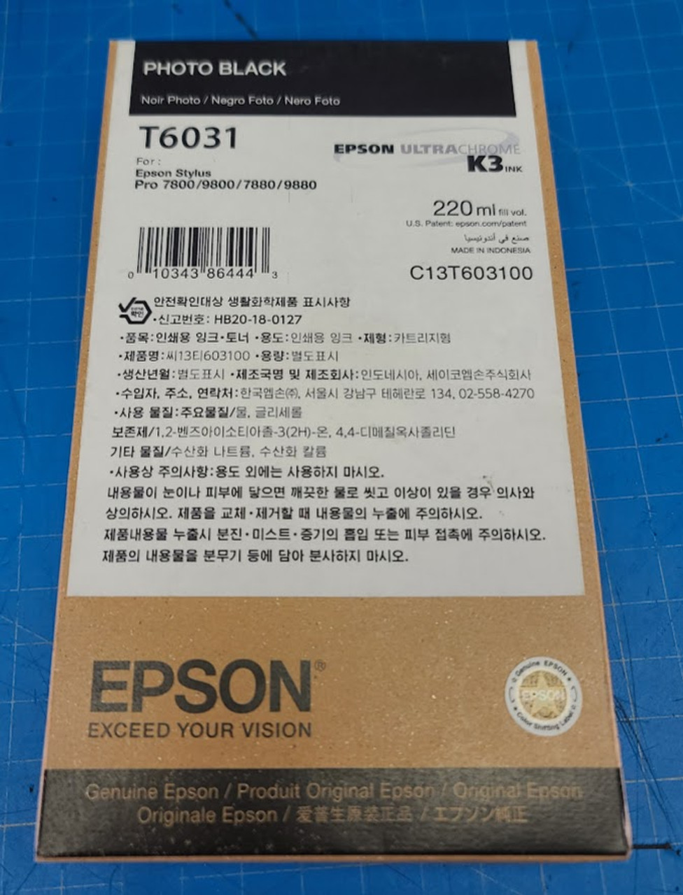 Epson Ink Cartridge T6031 Photo Black C13T603100