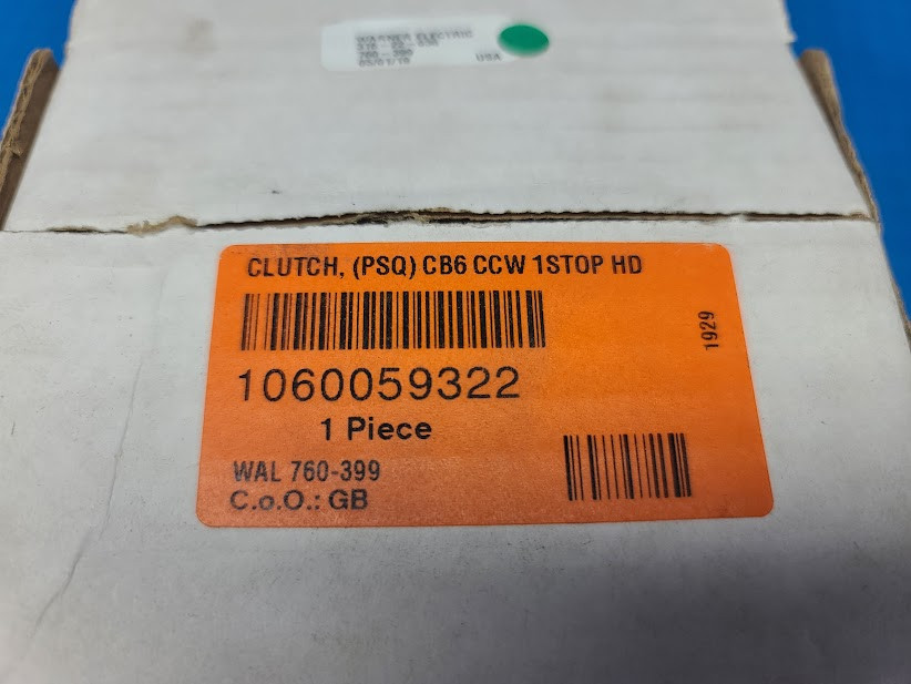 Warner Electric (PSQ) CB6 CCW 1Stop HD Clutch 316-22-036