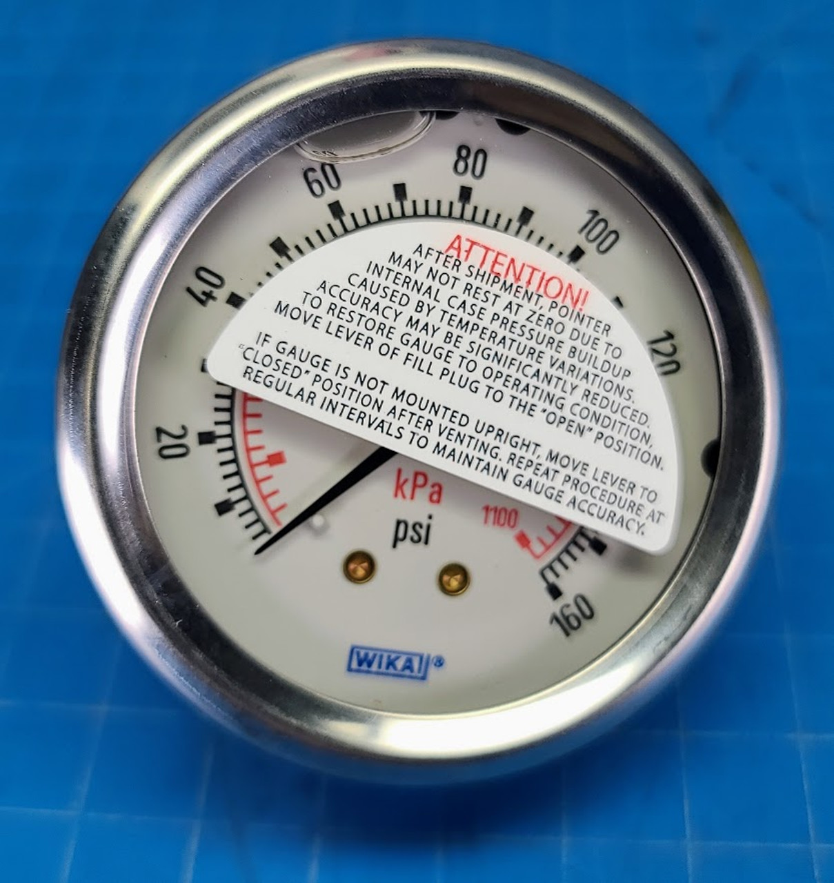 Wika 2.5" 160psi 1/4" NPT CBM Pressure Gauge 213.53