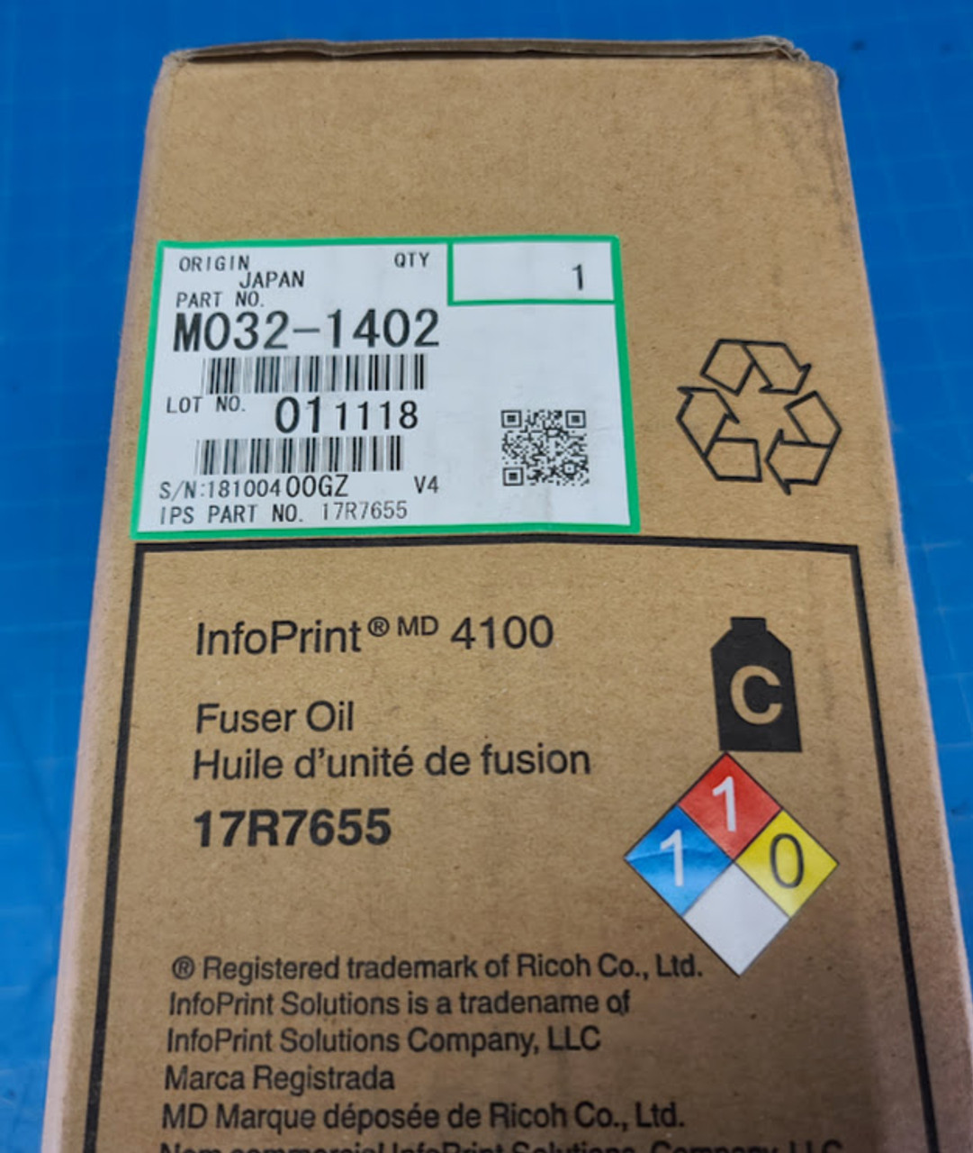 IBM Infoprint 4100 Fuser Oil M032-1402 17R7655