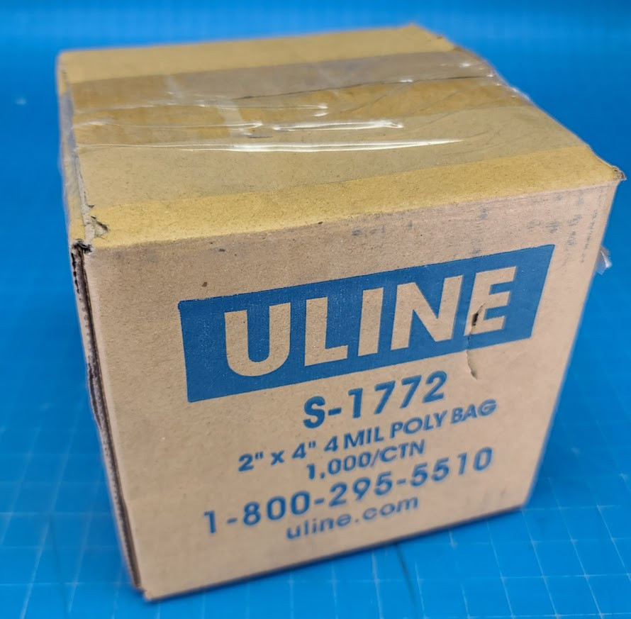 Uline 1000/Box 2 x 4" 4 Mil Poly Bag S-1772