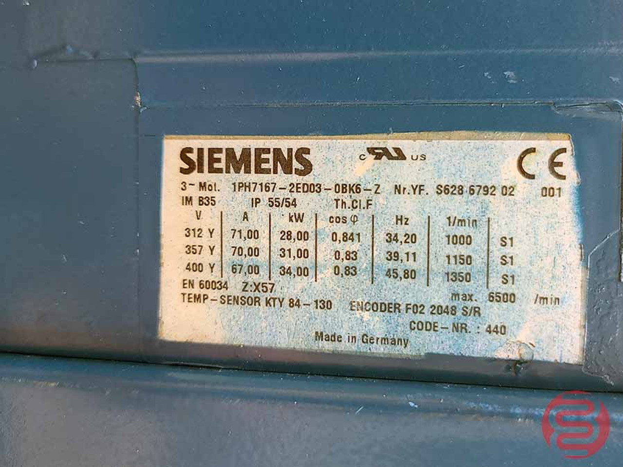 Siemens Gear Motor 1PH7167-2ED03-0BK6-Z