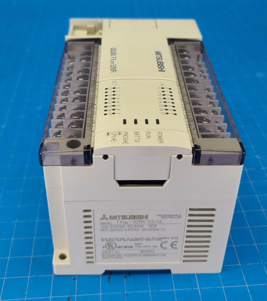 Mitsubishi JBI BB43 100-240 VAC 30W In 30VDC 240 VAC 2A Out PLC FX2N-32MR-ES/UL