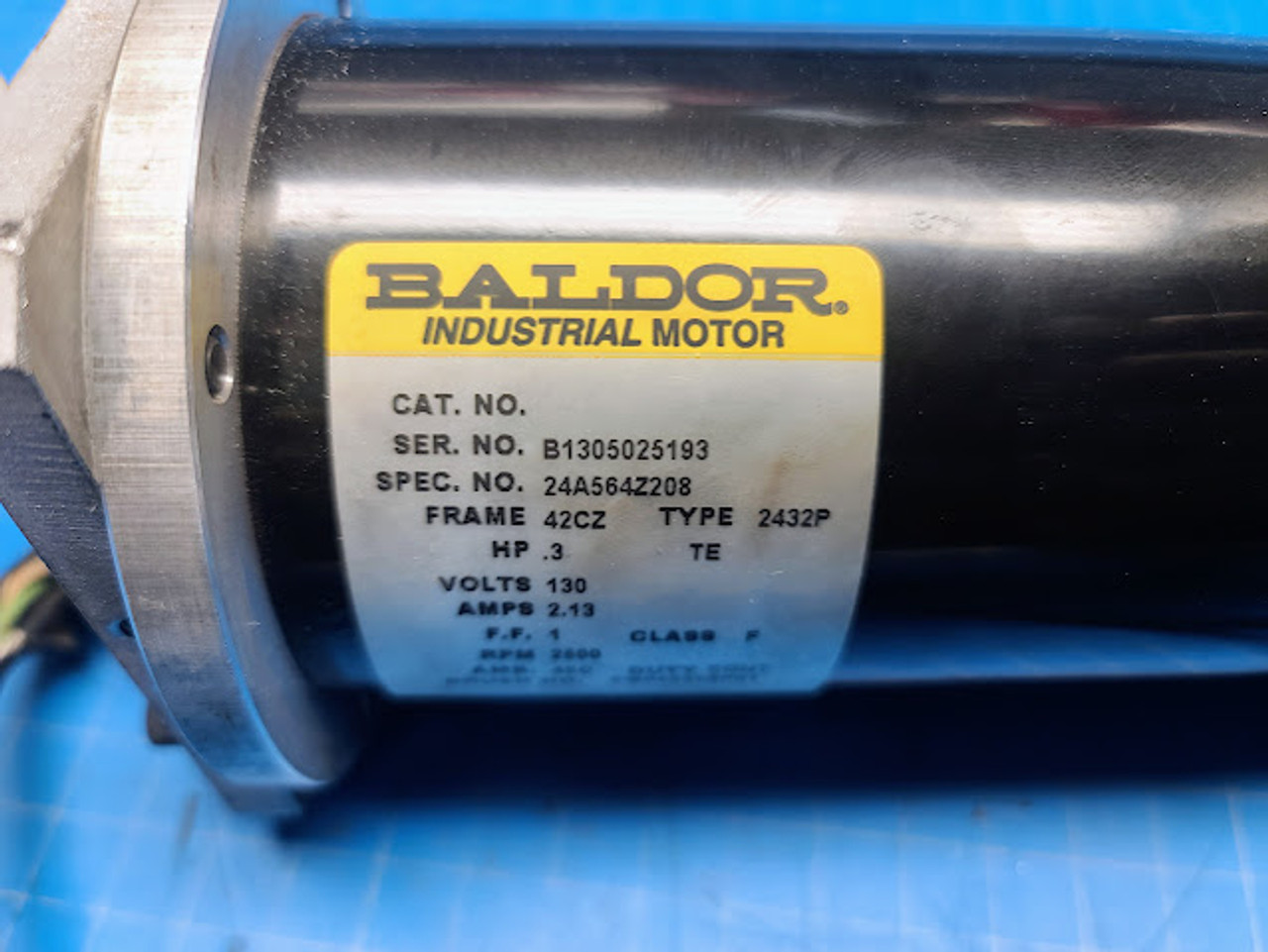 Baldor 130V .3HP 2.13A 2432P 42CZ Frame Industrial Motor 24A564Z208