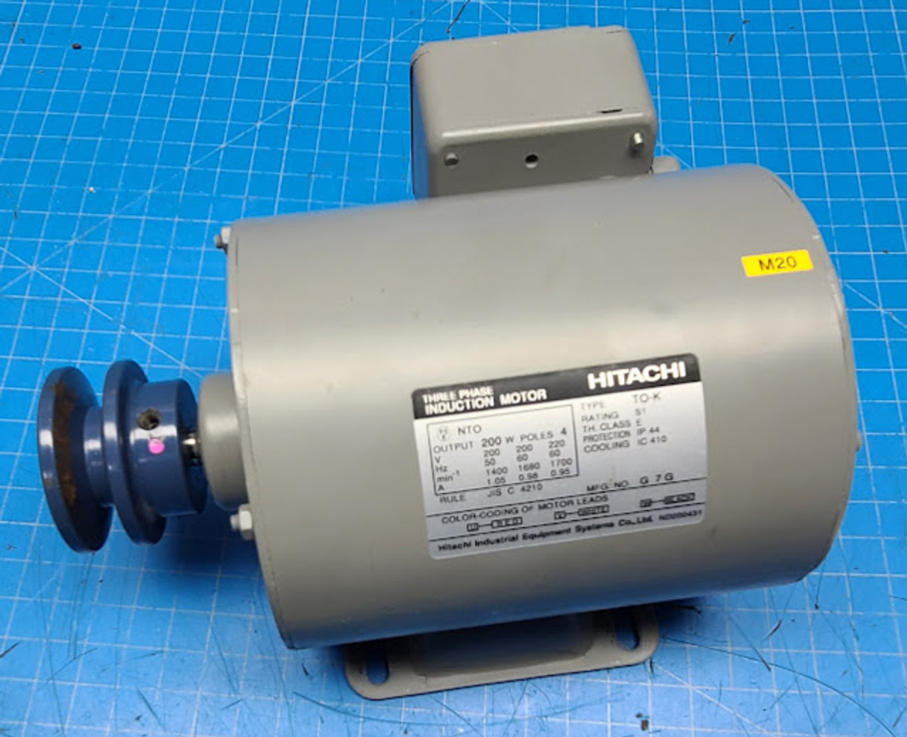 Hitachi 3Ph 200w 4P 200V 1400min 1.05A Induction Motor Horizon AFC-544 4015872-00