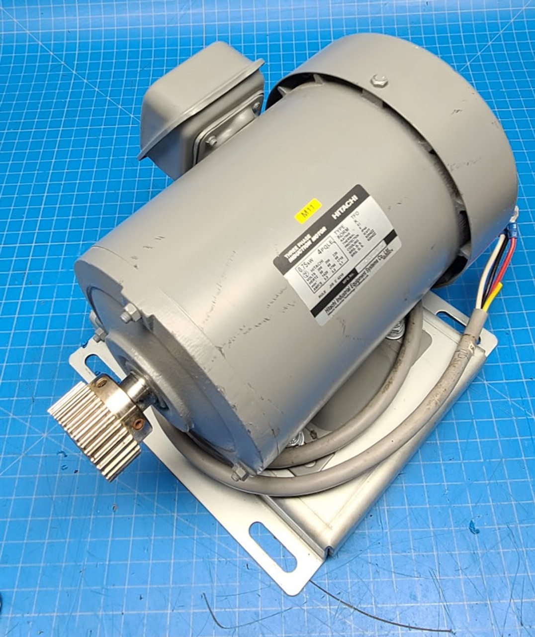 Hitachi 3Ph .75kW 4P 200-220V 3.5-3.1A Induction Motor